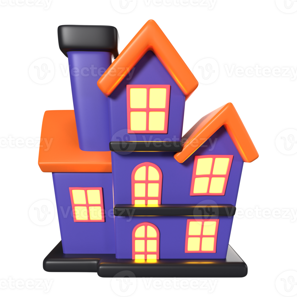 Halloween House 3D Illustration Icon png