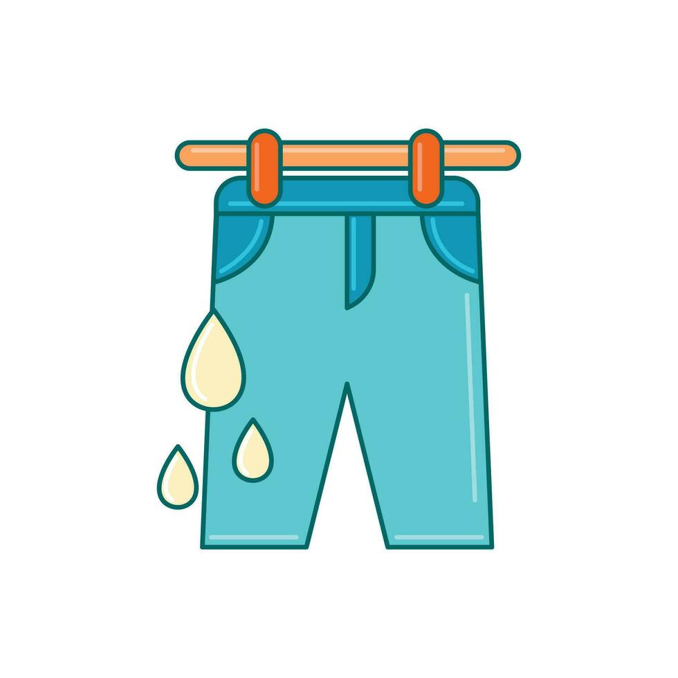 mojado pantalones logo gráfico ilustración vector