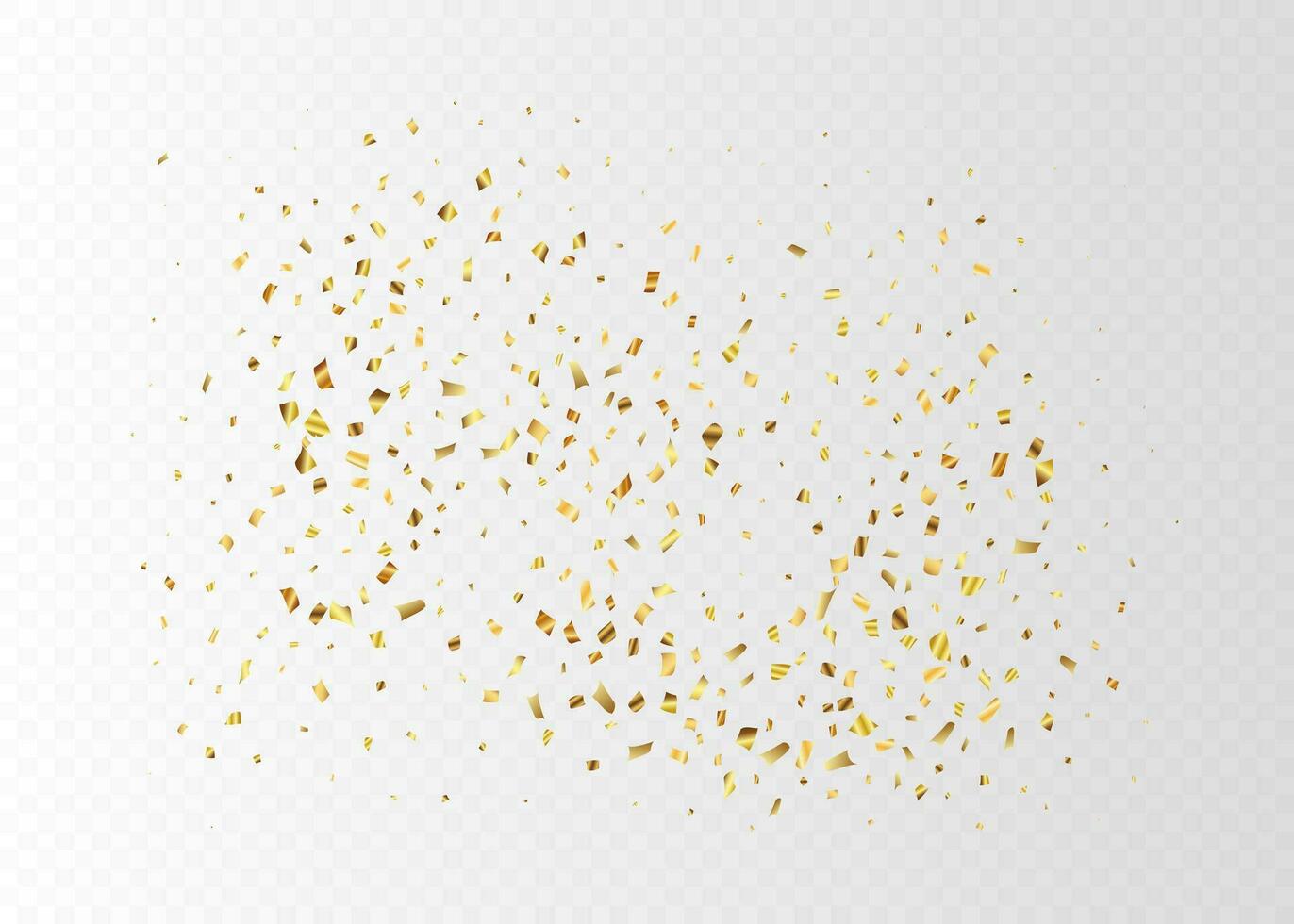 Confetti with golden gradient. Vector illustration.