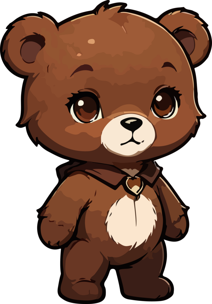 Urso de pelúcia Urso desenho animado mascote logotipo ai generativo png