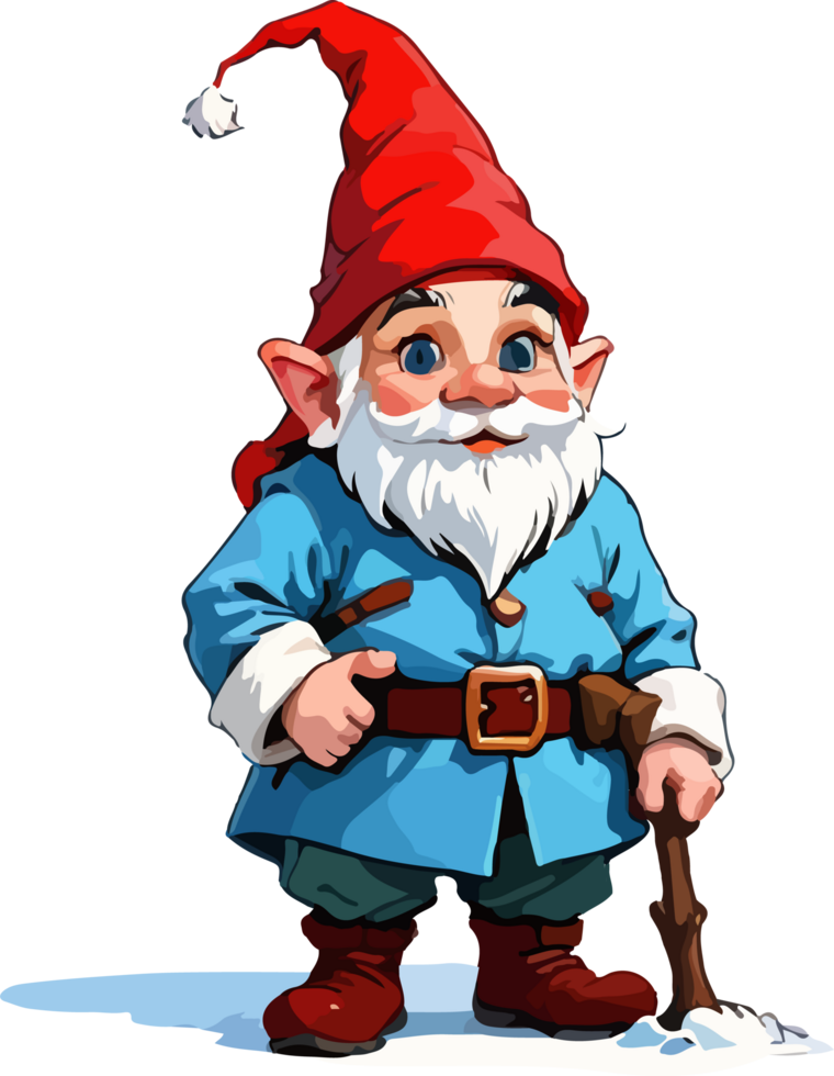 Winter Gnome Cartoon Mascot Logo AI Generative png