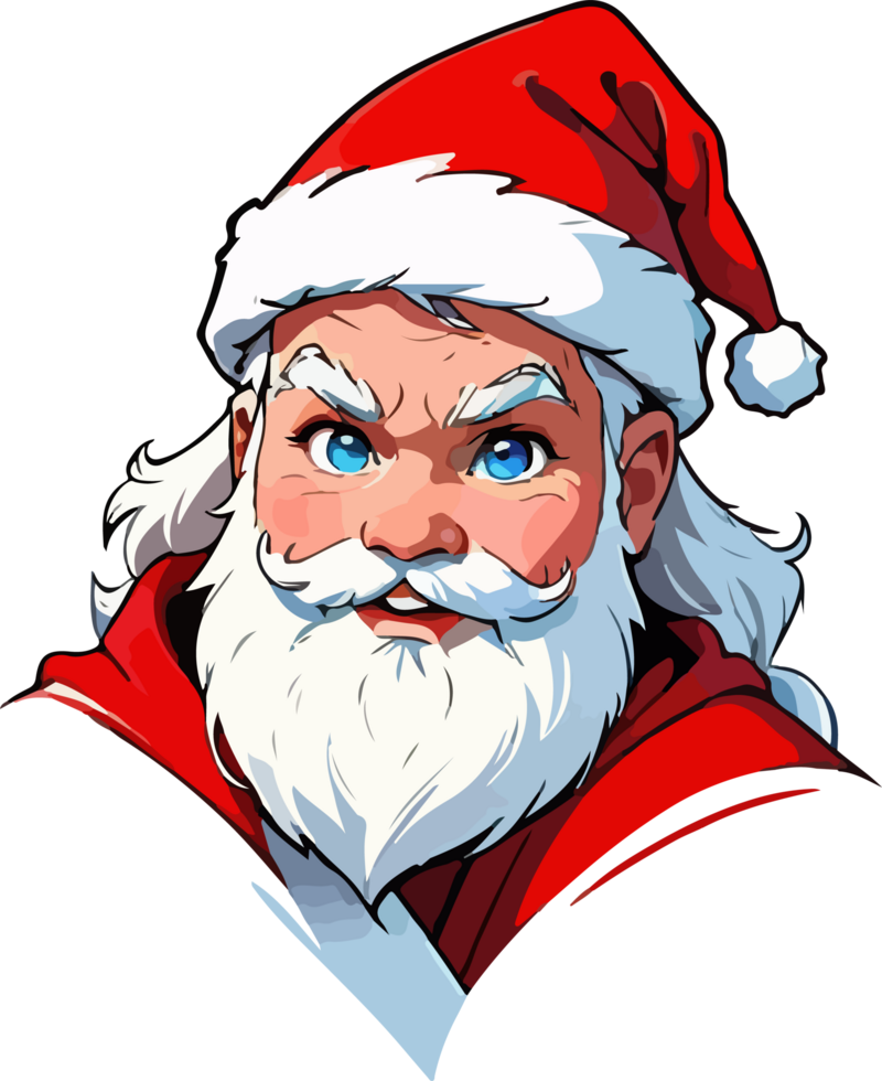Santa Claus Cartoon Logo AI Generative png