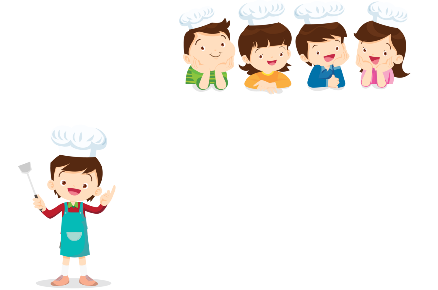 cute people cooking in the kitchen concept png