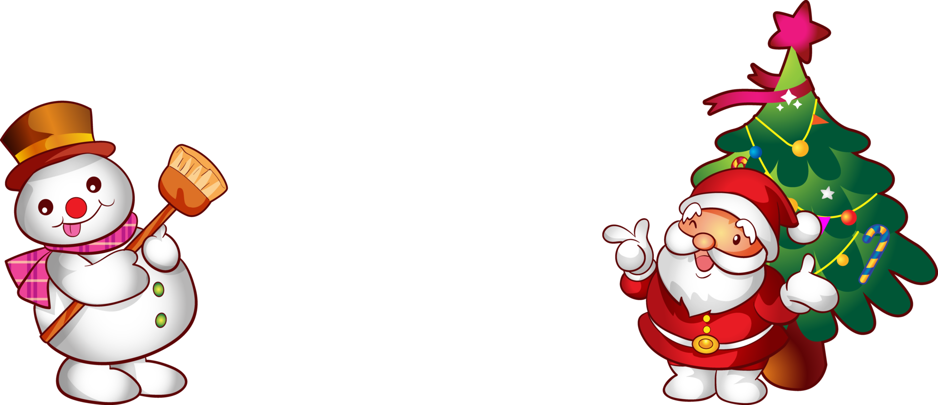 santa merry christmas cartoon character and element png