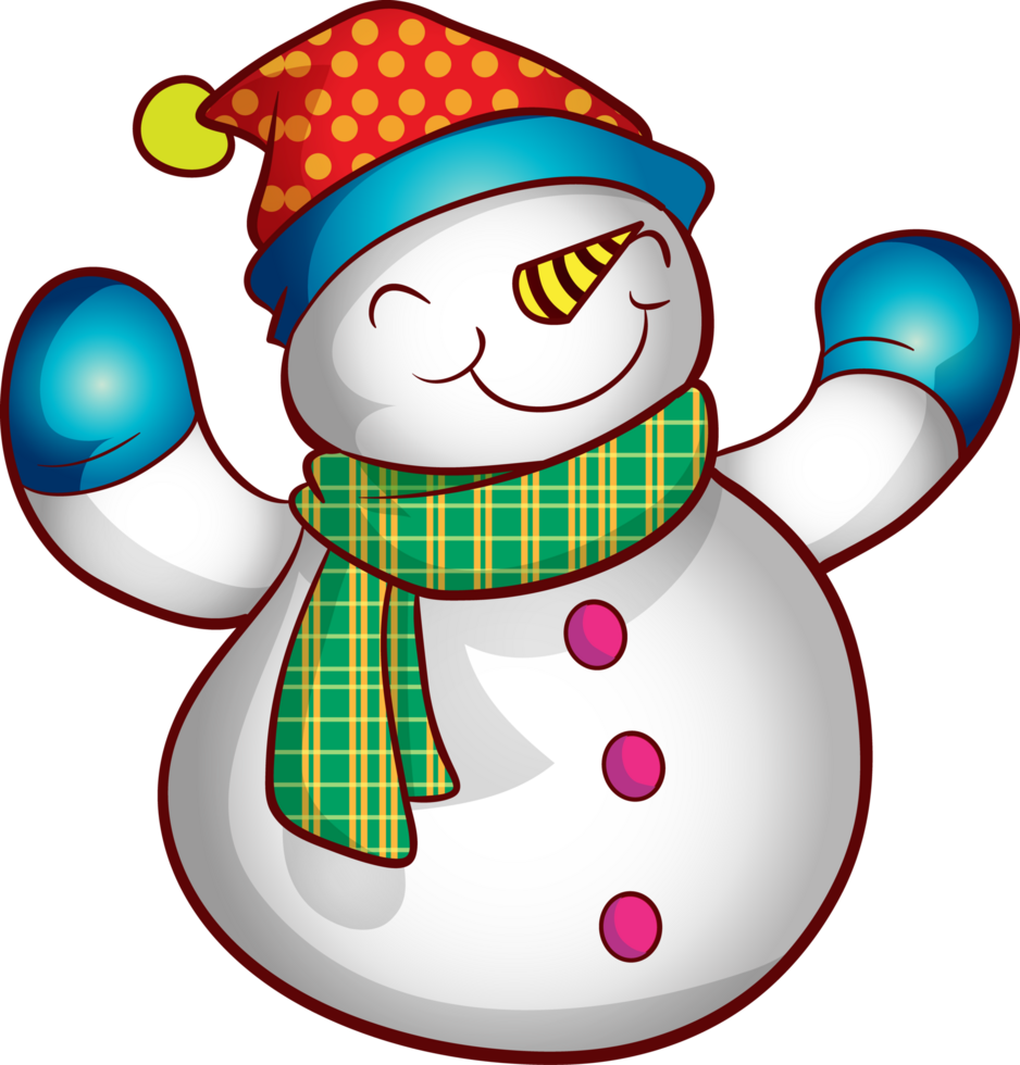 santa merry christmas cartoon character and element png