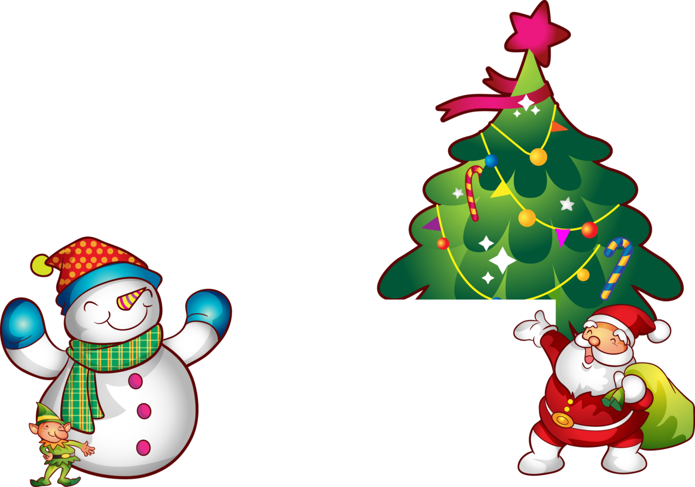 santa merry christmas cartoon character and element png