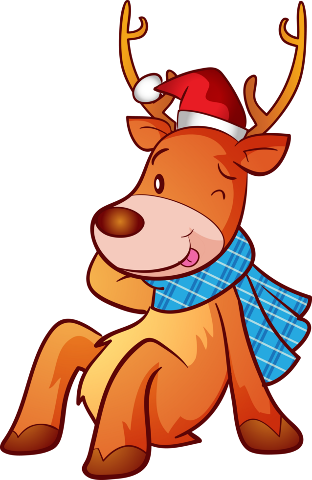 santa merry christmas cartoon character and element png