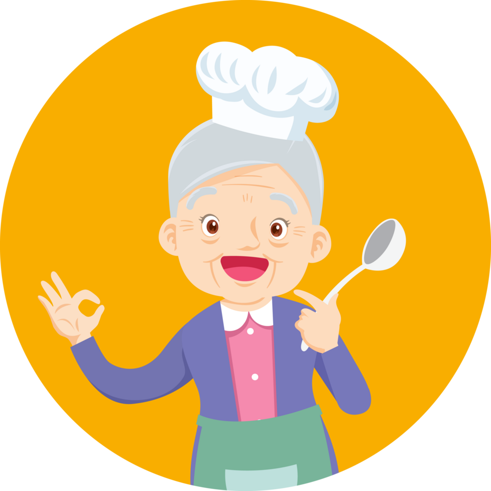 cute people cooking in the kitchen concept png