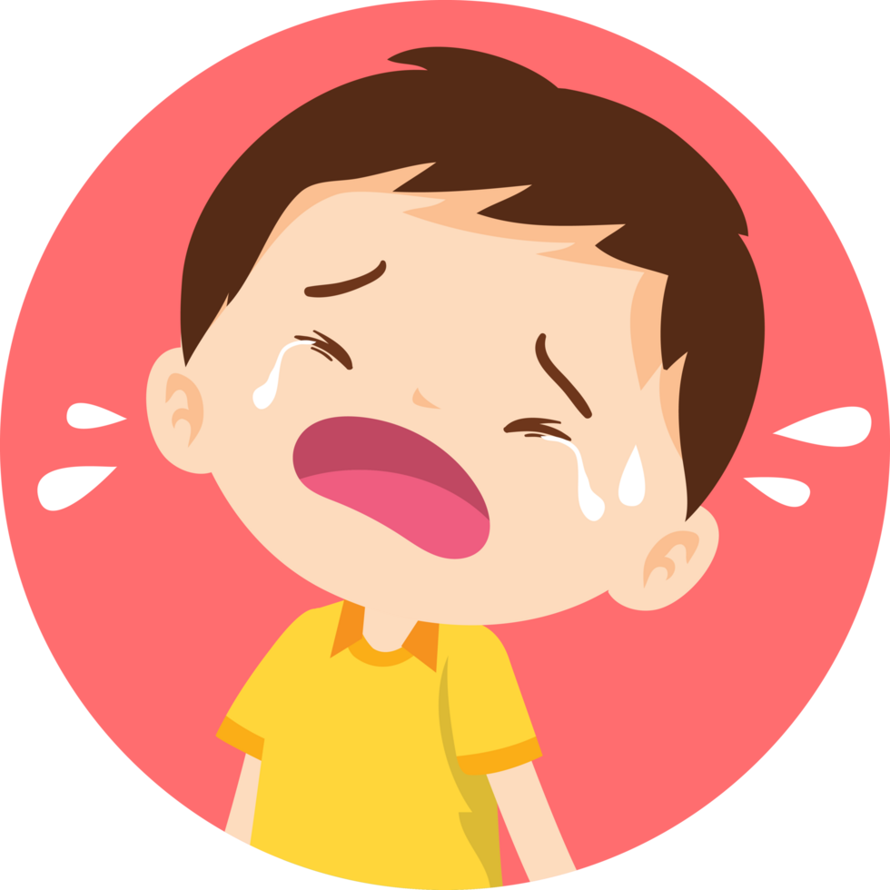 expression sad and cry cartoon character png