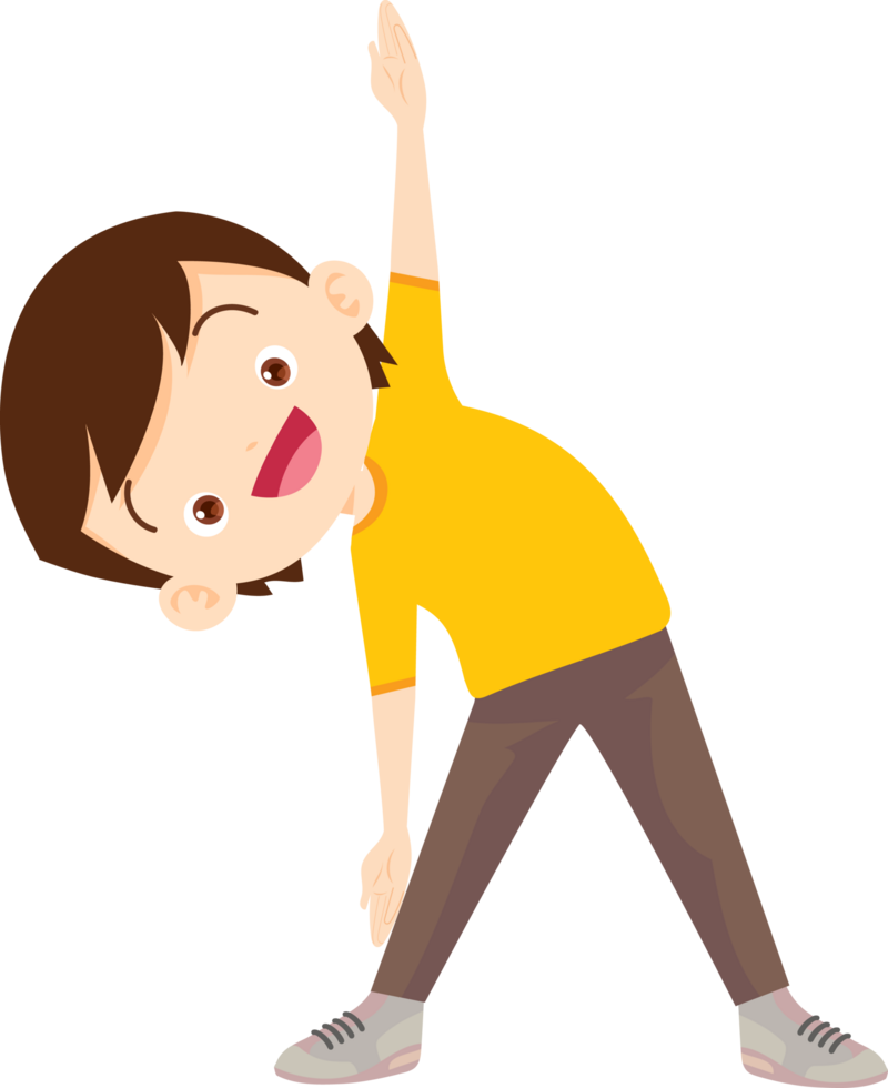 cute people training exercise cartoon character png