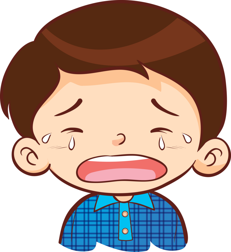expression sad and cry cartoon character png