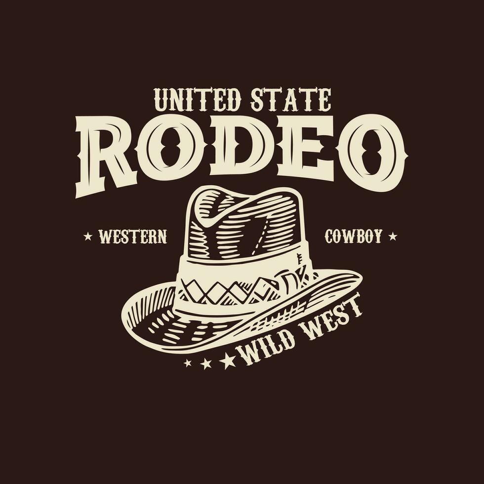 Rodeo Cowboy Western t shirt design. Arizona rodeo cowboy chaos vintage hand drawn illustration t shirt design. vintage hat and boot illustration, apparel, t shirt design, western, USA t shirt design vector