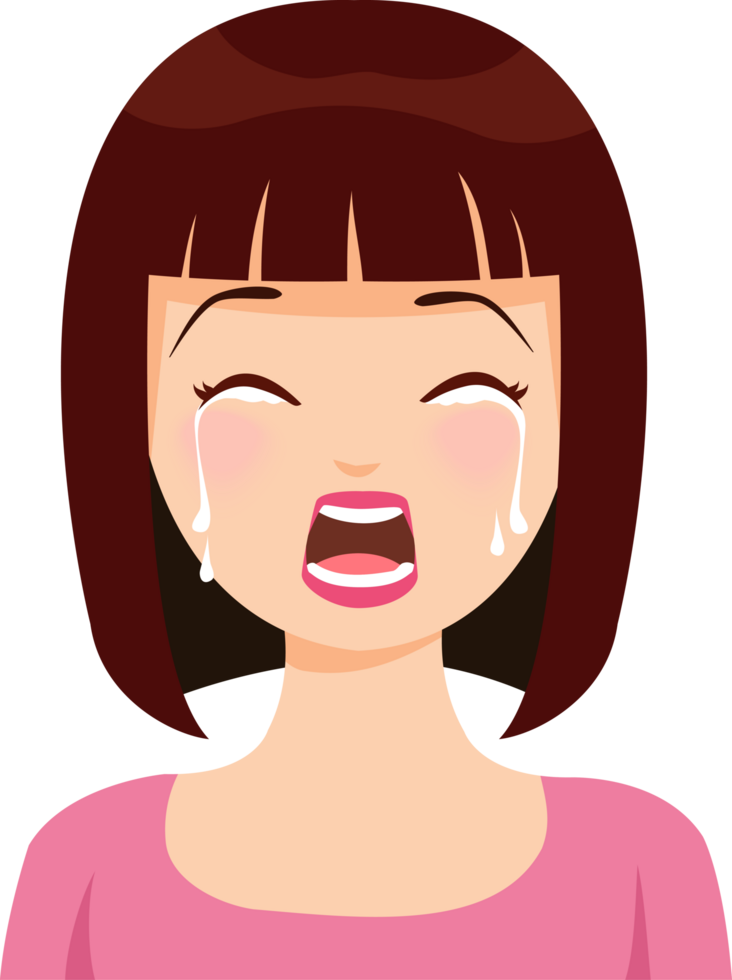expression sad and cry cartoon character png