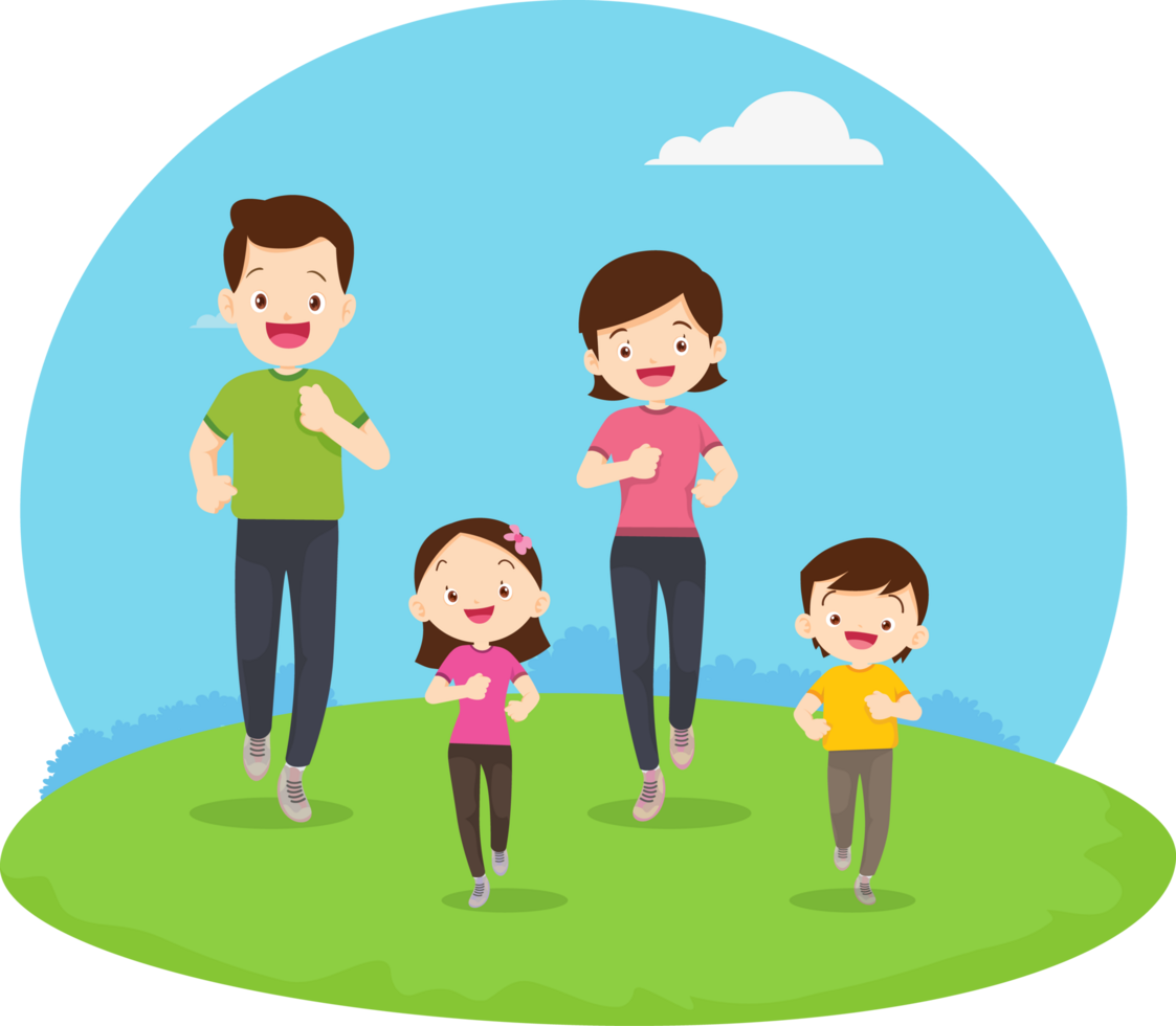 cute people training exercise cartoon character png