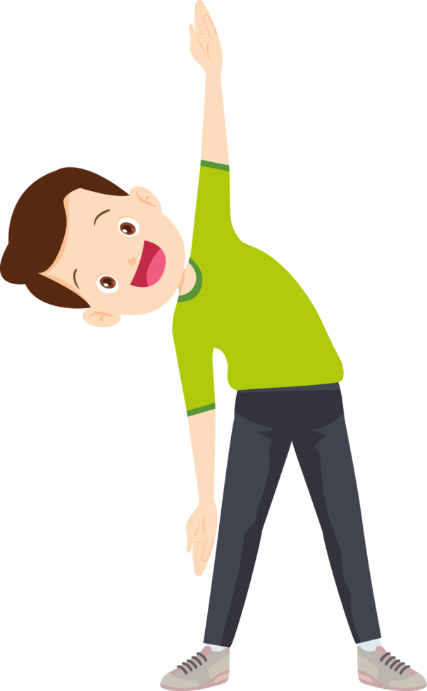 cute people training exercise cartoon character png