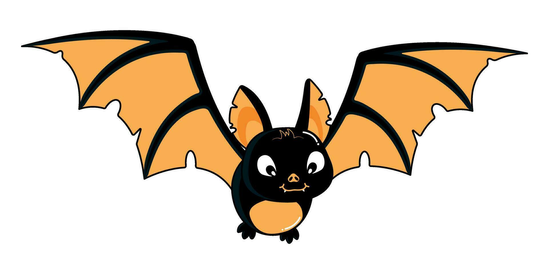 Funny retro Halloween character bat. Happy Halloween. Fashion retro cartoon style vector. vector
