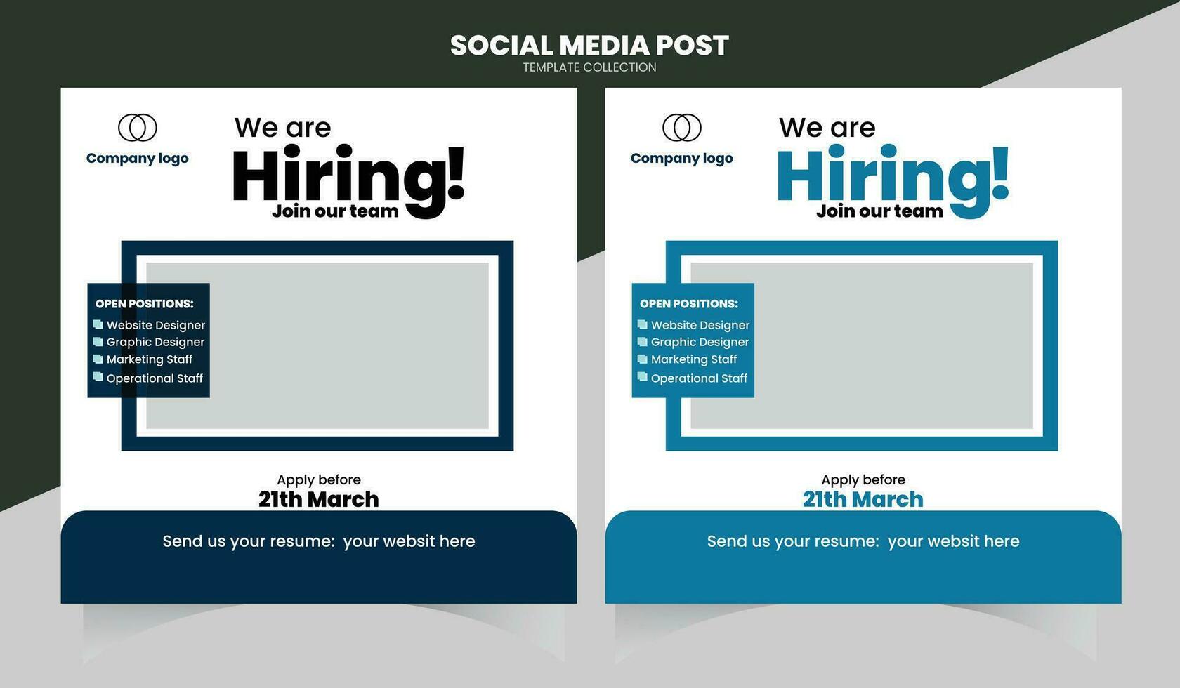 Job Hiring Social Media post vector