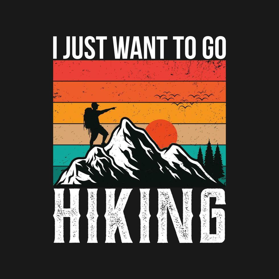 Hiking t-shirt design, Vintage mountain lettering, adventure t-shirts, graphic vector element, hiker typography,