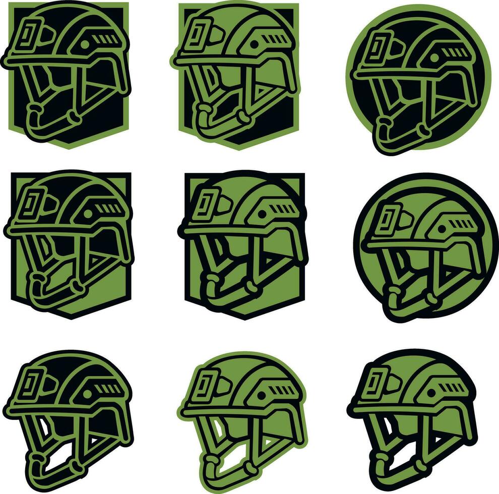 military chevron with combat helmet vector