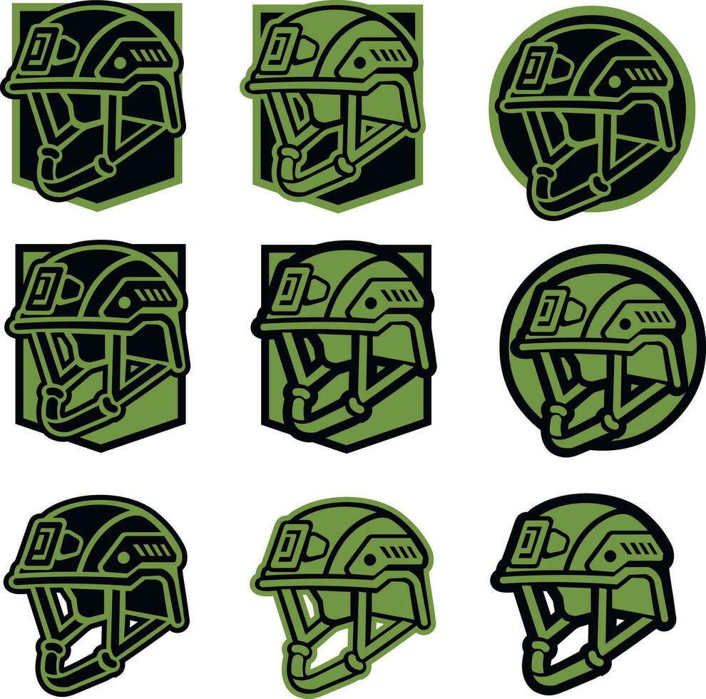 militar cheurón con combate casco vector