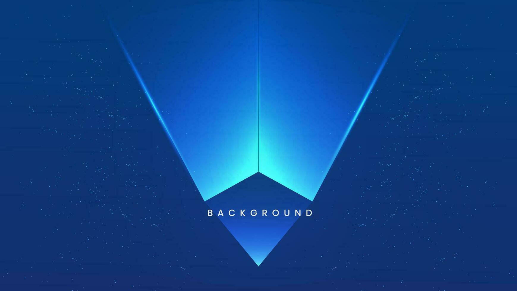 Blue neon lights in triangle shape background vector