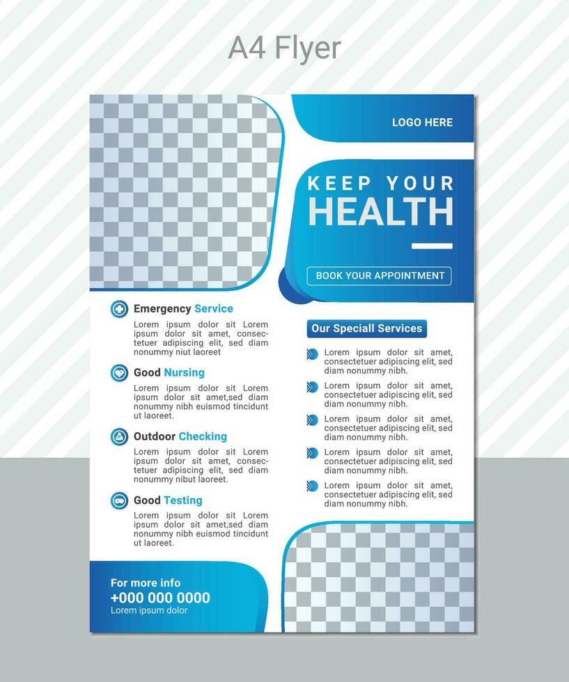 Medical Flyer Design Template. vector