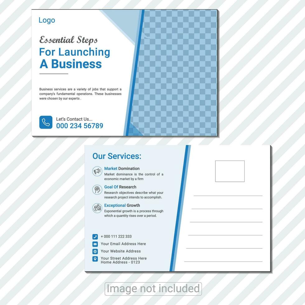 Creative and Standard Postcard design. vector