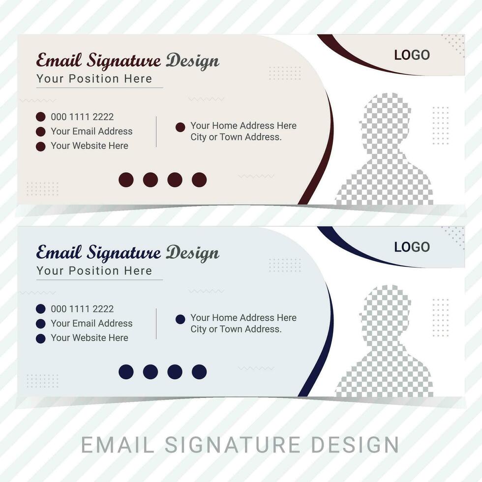 creativo y estándar correo electrónico firma diseño vector