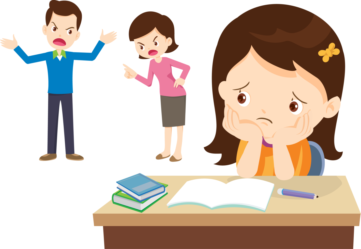 Family character-father mother and children png
