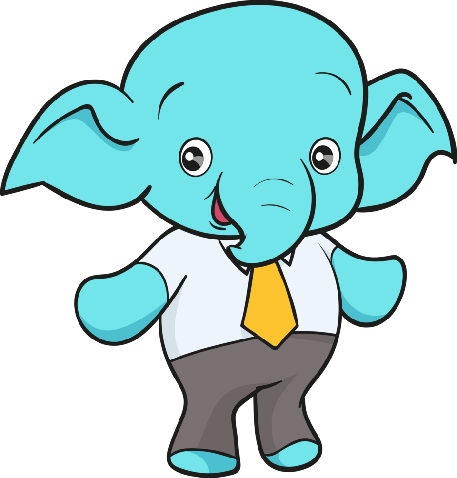 cute elephant cartoon mascot character png