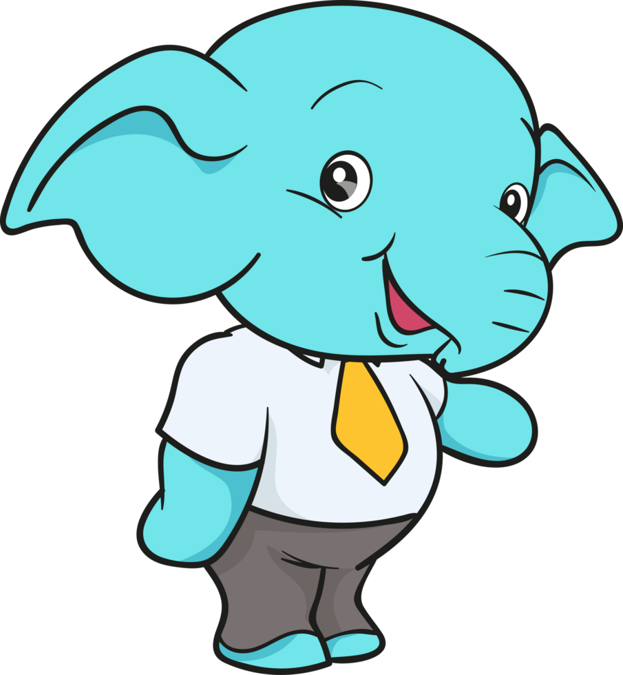 cute elephant cartoon mascot character png