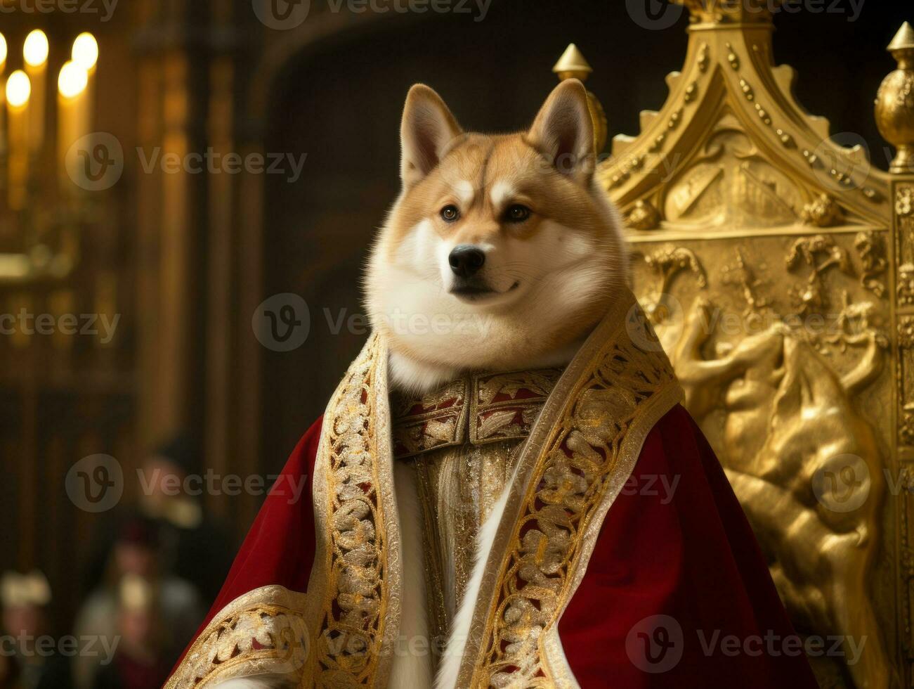 Regal dog with a regal stance in a royal setting AI Generative photo