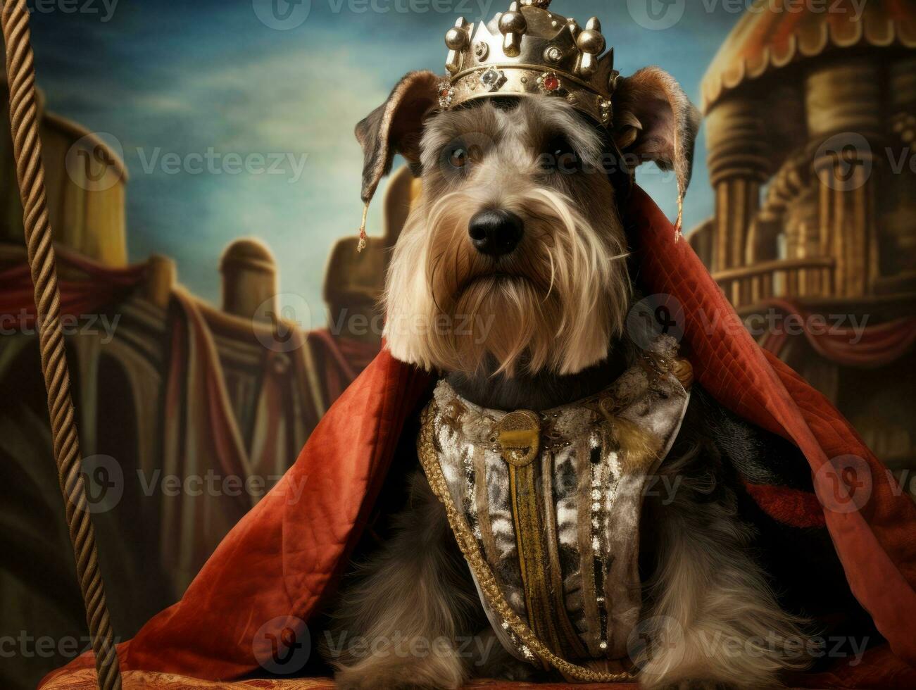 Regal dog with a regal stance in a royal setting AI Generative photo