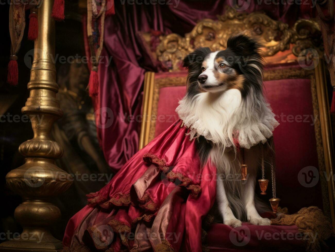 Regal dog with a regal stance in a royal setting AI Generative photo