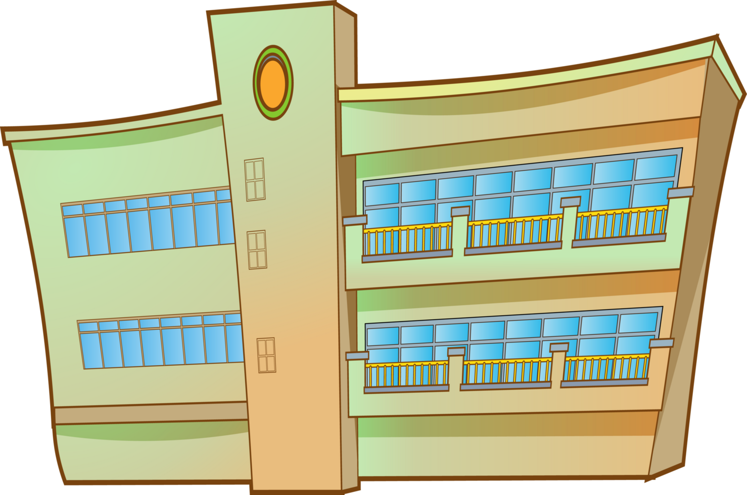 schattig gebouw tekenfilm constructies png