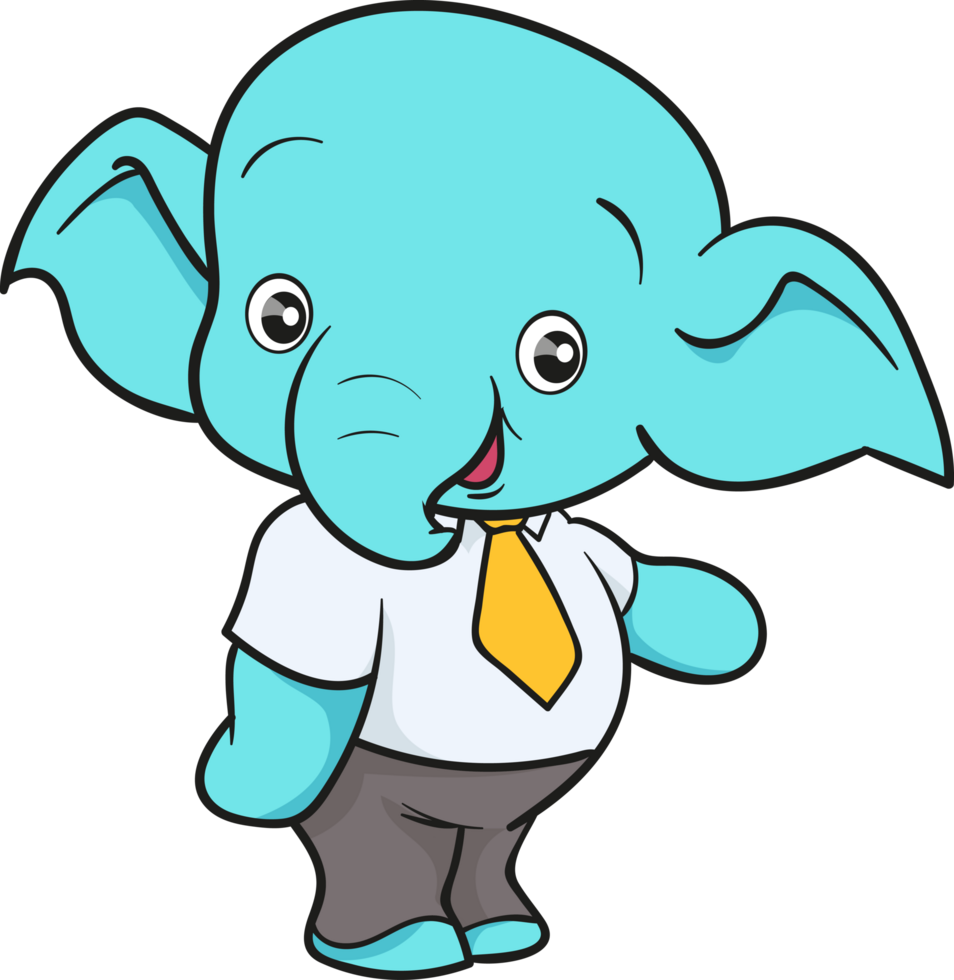 cute elephant cartoon mascot character png