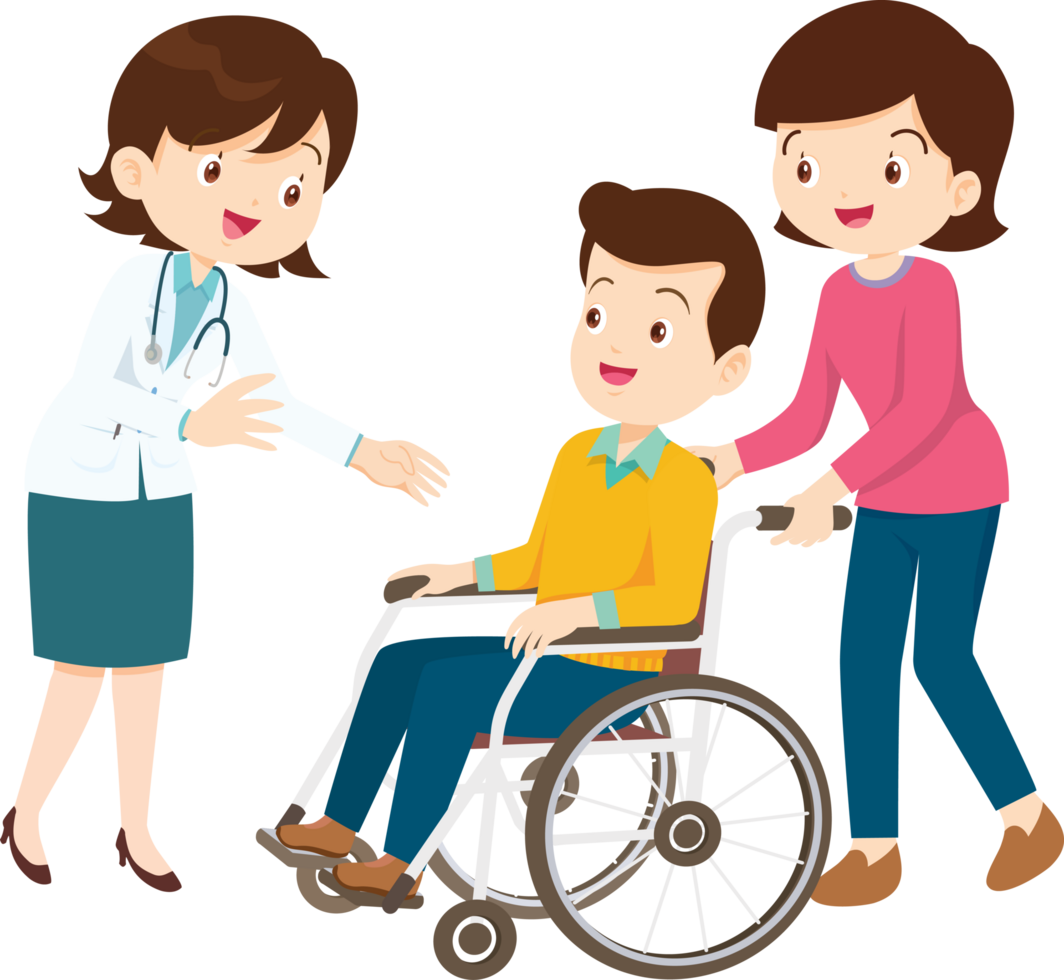 Wheelchair people for elderly and handicapped patients png