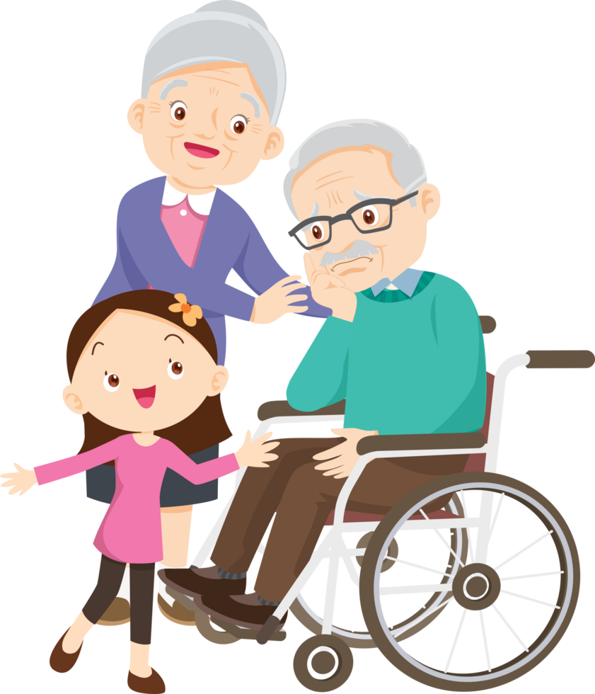 Wheelchair people for elderly and handicapped patients png