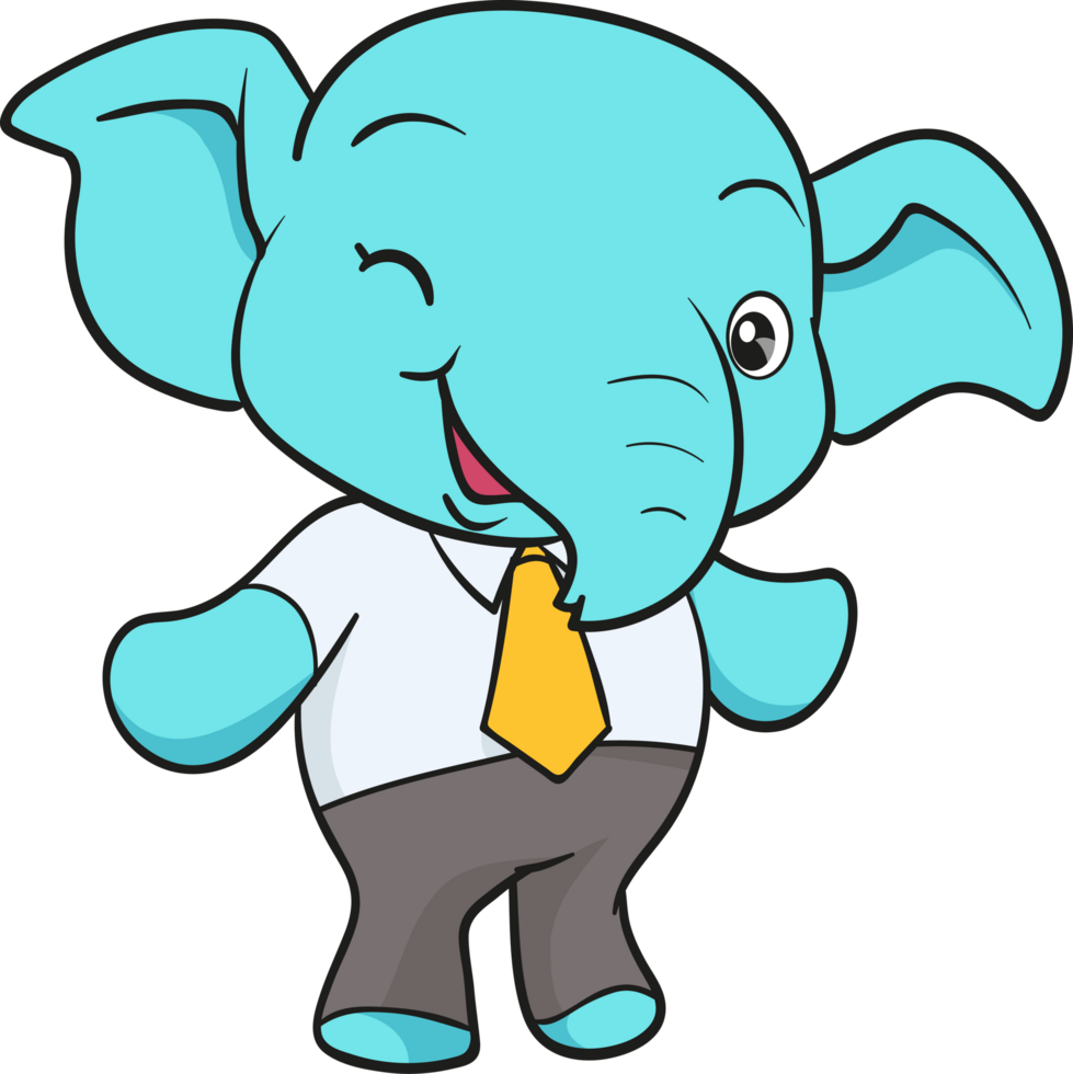 süß Elefant Karikatur Maskottchen Charakter 34096978 PNG