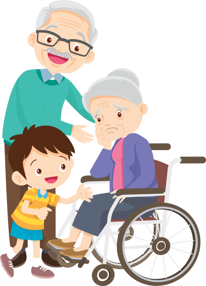 Wheelchair people for elderly and handicapped patients png