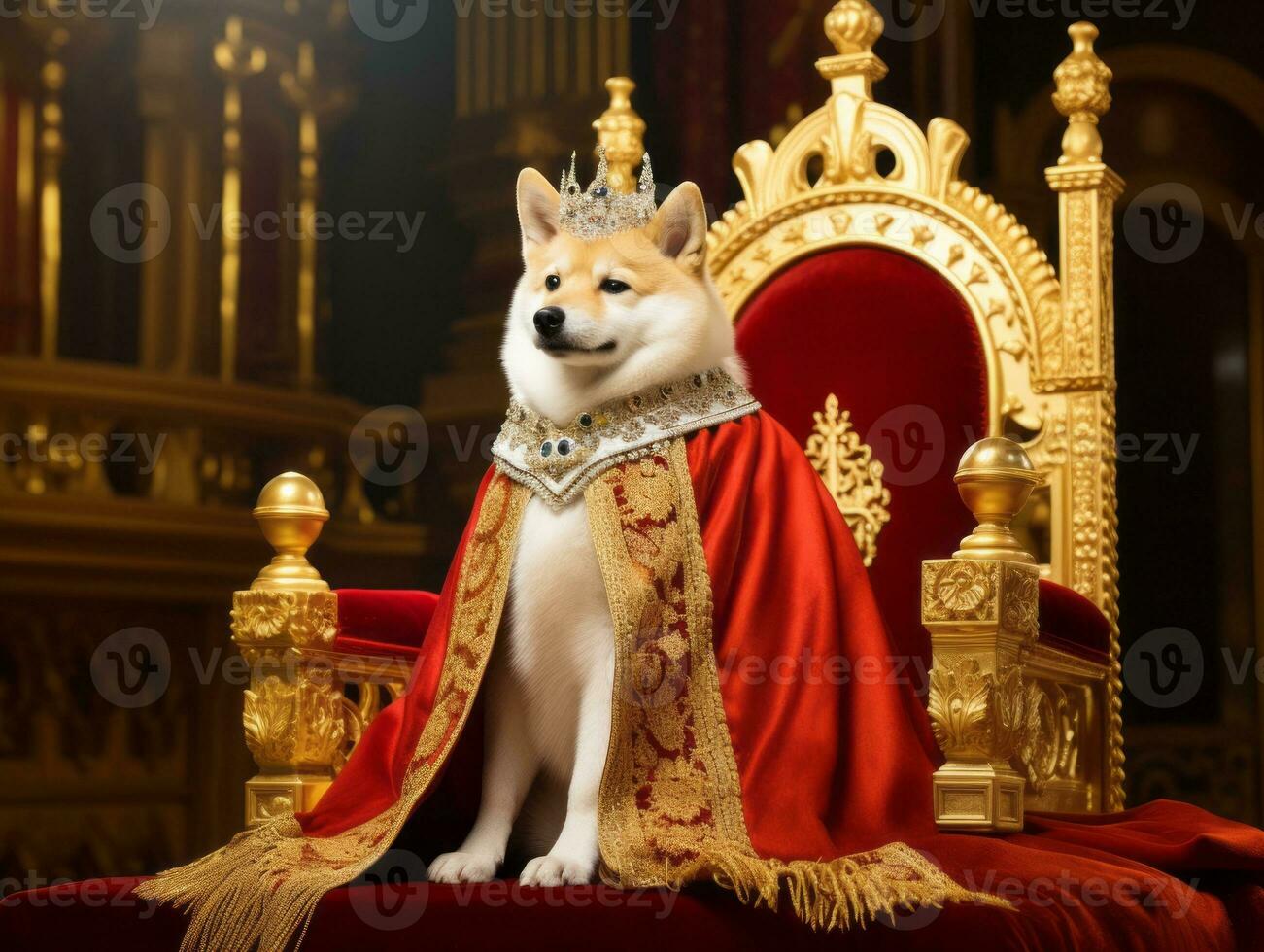 Regal dog with a regal stance in a royal setting AI Generative photo