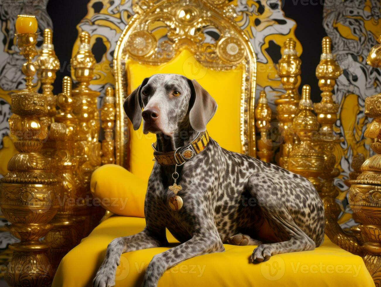 Regal dog with a regal stance in a royal setting AI Generative photo