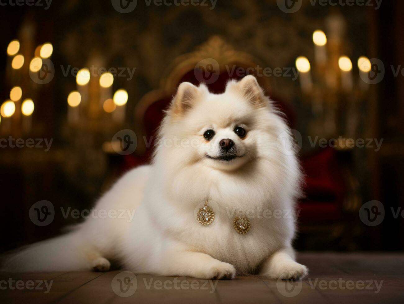 Regal dog with a regal stance in a royal setting AI Generative photo