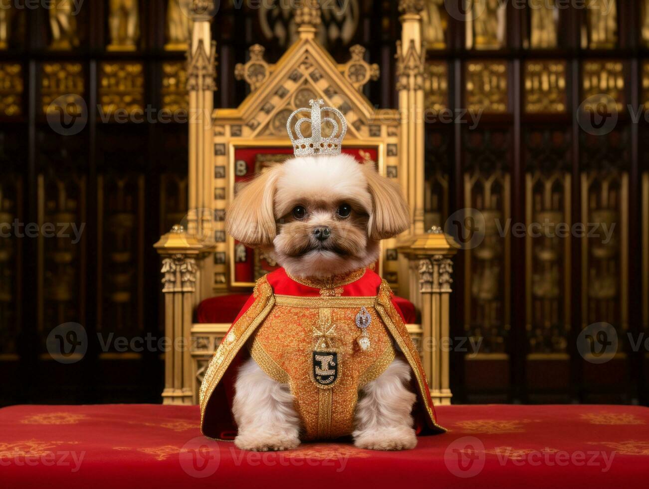 Regal dog with a regal stance in a royal setting AI Generative photo