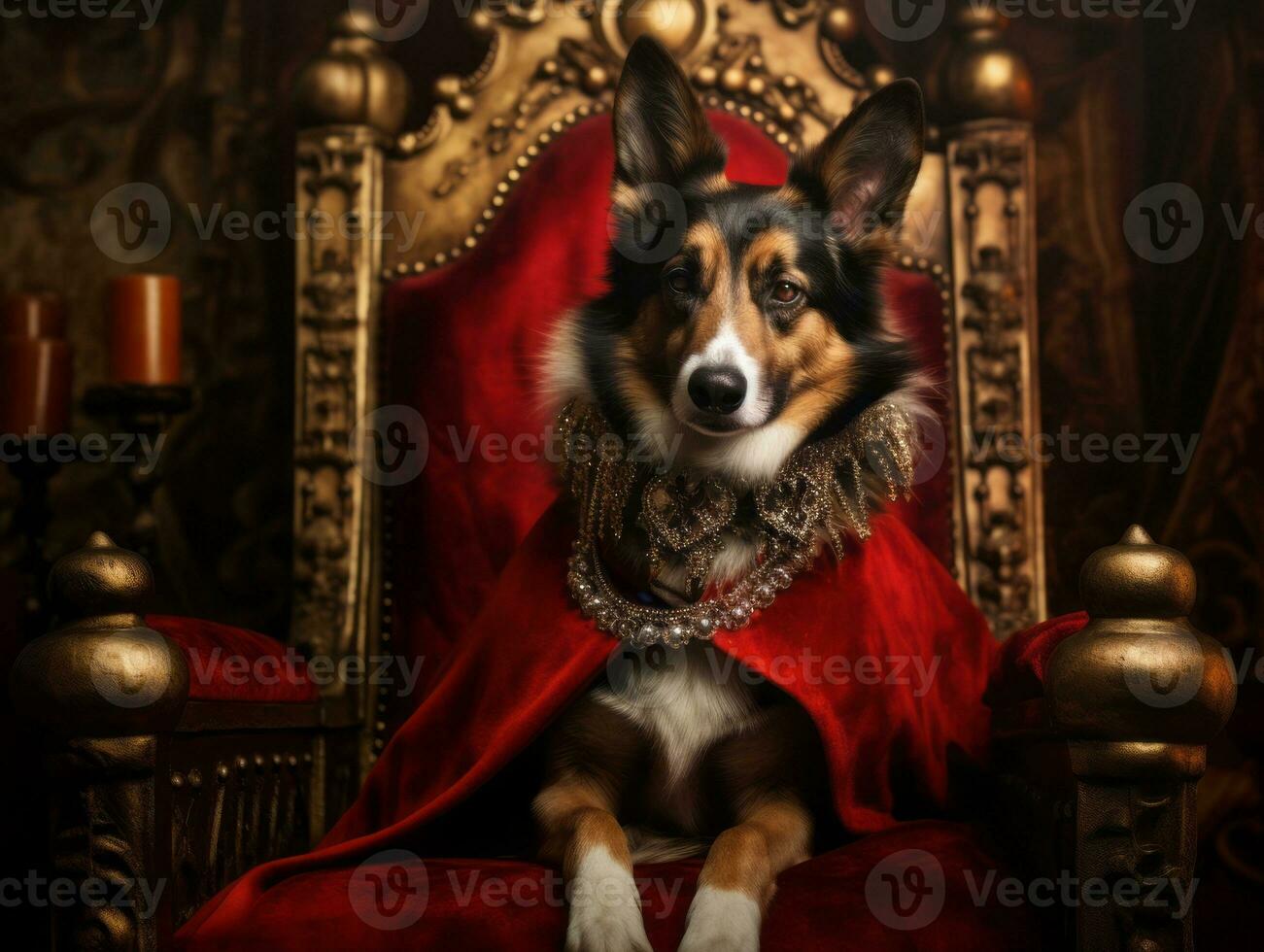 Regal dog with a regal stance in a royal setting AI Generative photo