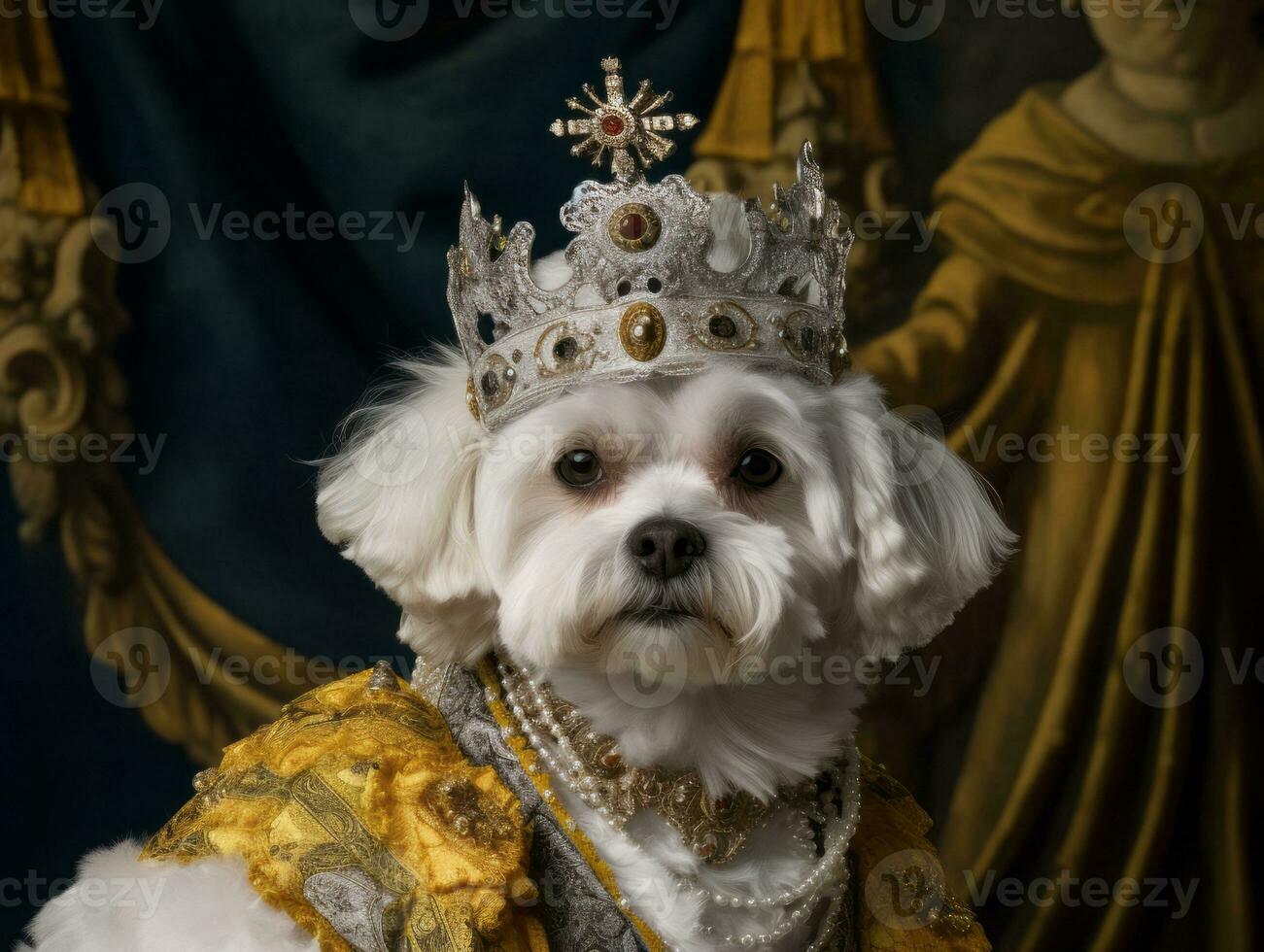 Regal dog with a regal stance in a royal setting AI Generative photo