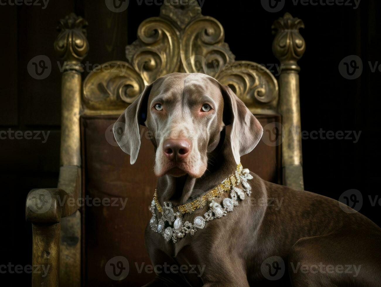 Regal dog with a regal stance in a royal setting AI Generative photo