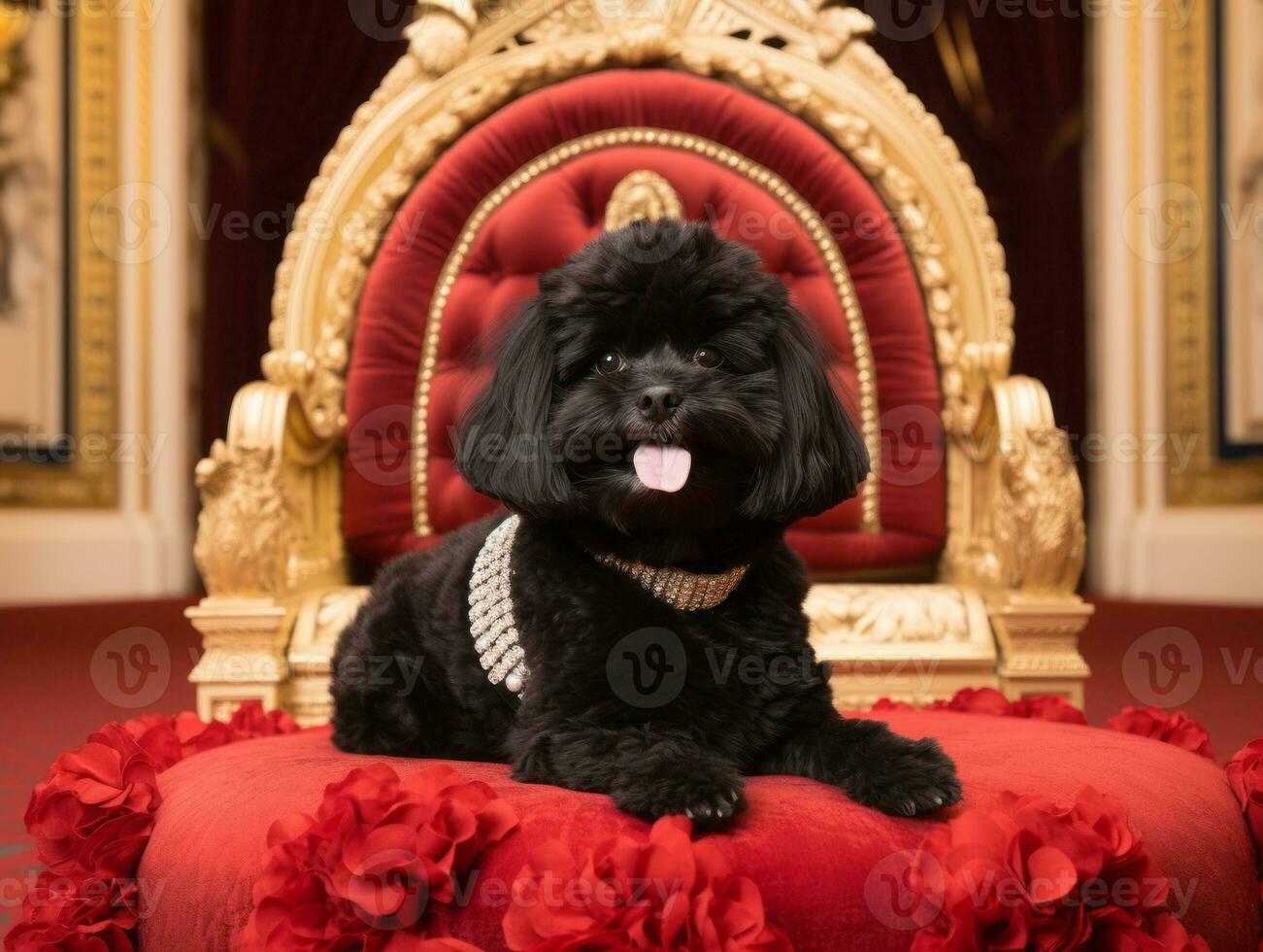 Regal dog with a regal stance in a royal setting AI Generative photo