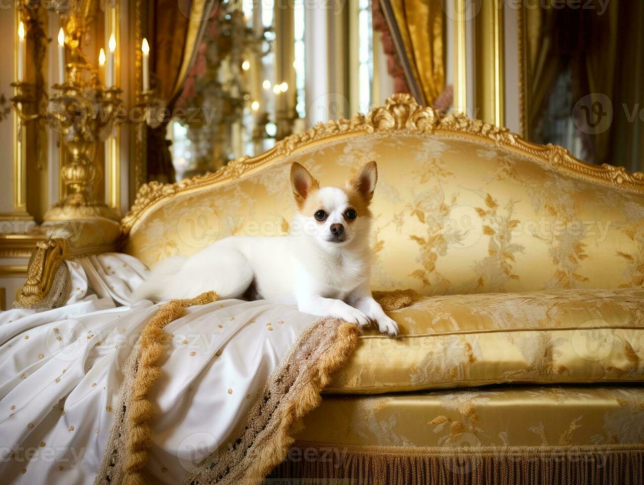 Regal dog with a regal stance in a royal setting AI Generative photo