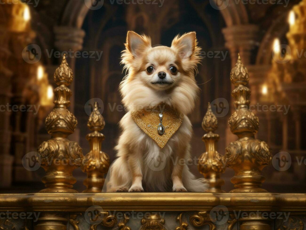 Regal dog with a regal stance in a royal setting AI Generative photo